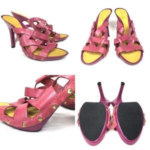 Nine West Ruby Leather Stiletto Slide 10 NWOT